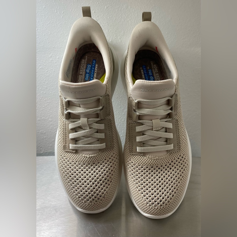 SKECHERS… MENS BEIGE SLIP-INS